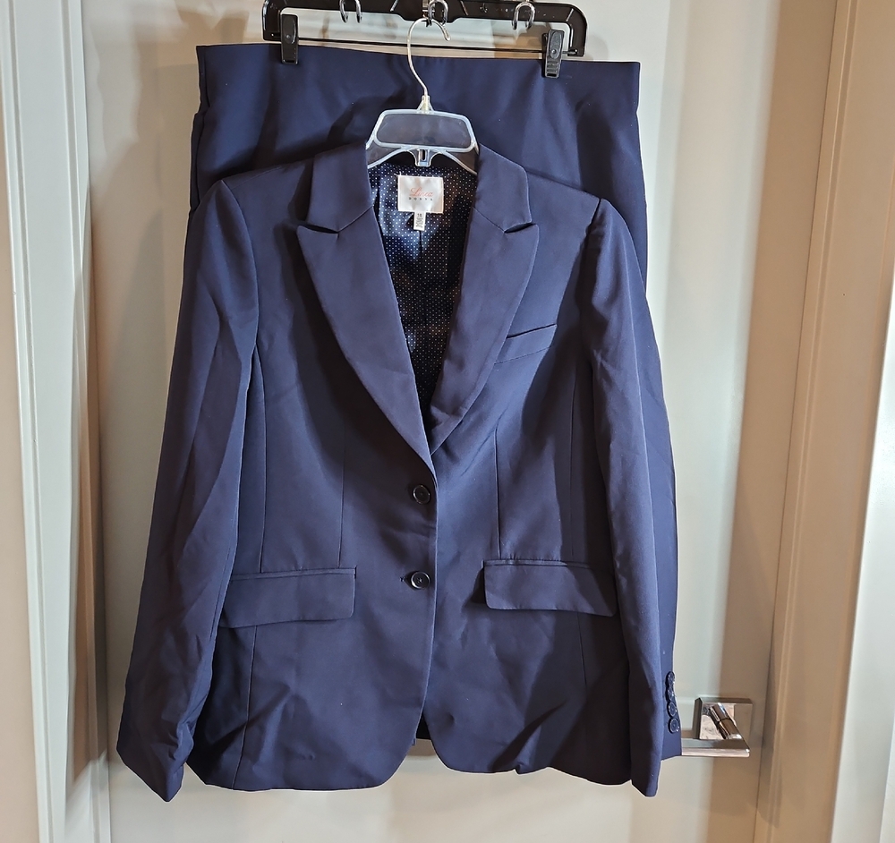 Women's Navy Blazer and Skirt Set